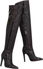 328 LACK-HIGH-HEEL-OVERKNEE-STIEFEL Schwarz 43 -NEU- SOFORT LIEFERBAR!!