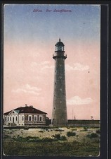 Libau, Leuchtturm bei Abendstimmung, Ansichtskarte 1917 