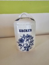 Zuckerdose - Dose für Zucker - Porzellan - blau weiß TOP Zustand - KK