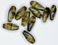 10 Glasperlen, Olivegrün