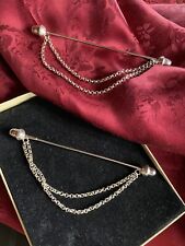 Trachten Schürzennadel Tuchnadel Eichelnadel 835er Silber, neu o.  Etikett, 10cm