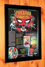 1995 Spider-Man The Amazing Spider-Man Sega Genesis Vintage Poster / Werbung gerahmt
