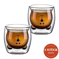Thermogläser 2 Stück, 250ml – Niedliche Bärengesichter, Teegläser, Kaffeetassen