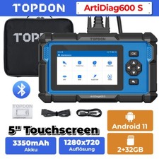 TOPDON Artidiag600S 2.0 Pro KFZ Diagnosegerät OBD2 Scanner TPMS EPB SAS Deutsch