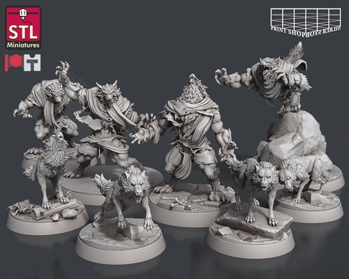 Wolf und werwolf miniatur - wolf,