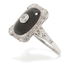 Onyx Diamant Ring aus 585er