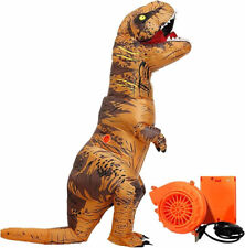T-Rex Aufblasbares Kostüm Halloween Dino Kostüm für Cosplay Party Karneval Braun