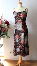 VILONA MODA tailliertes Crinkle-Kleid Tango Salsa 40 Rosen Super Zustand