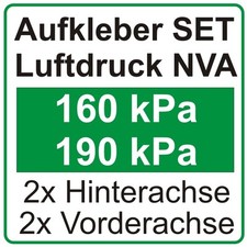 Reifenluftdruck Aufkleber für