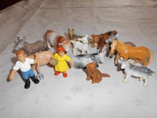 Bully Bullyland Bauernhof Tiere Bauer Bäuerin aus 1980 Kuh Esel Schwein Ziege 