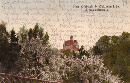 Ansichtskarte burg kriebstein - ansichtskarte,