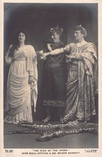 POSTKARTE - EDWARDIANISCHE SCHAUSPIELER - KREUZZEICHEN - MAUD JEFFRIES & WILSON BARRETT