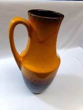 -Scheurich 1  Henkelvase -Überlaufglasur -407-35-Stil 70 er Jahre