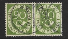 90 Pf. Posthorn WAAGERECHTES