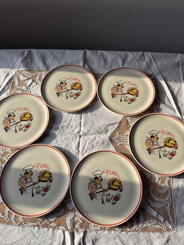 Vintage pizza teller set - vintage-pizza-teller-set, (6