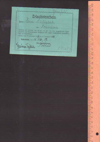 Jagderlaubnisschein - ,