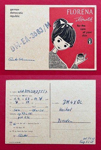 Ddr reklame qsl - funk, karte
