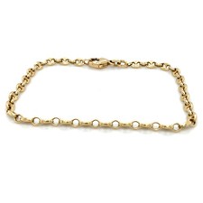 Bohnen Armband 750er Gold 18,5cm x 3mm Armband 18Karat Panzerkette Figaro