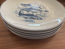 Limoges France Porzellan Fisch Speiseteller 5 Teller Blau