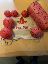 FAS Fit Faszienrolle und Faszienball Selbst-Massage Set Rot 5 Teile Fitness Set
