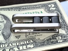 Moneyclip Geldscheinklammer Edelstahl Kautschuk m.i. Germany