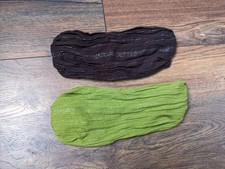 2er Set Damen Vintage Stirnband Bänder Grün Braun Glitzer Retro 2000er Mädels