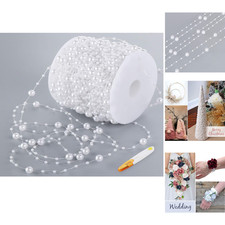 Perlengirlande Weiß 60 m