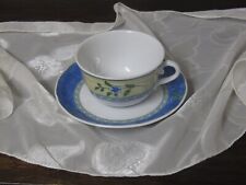 Tee.-oder Kaffeetasse & Untertasse Van Well Wellco Design blaues Blumendekor
