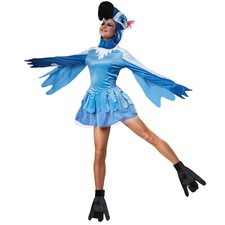 Damen Kostüm Papagei Vogel Verkleidung Halloween Fasching Karneval Kleid Mütze