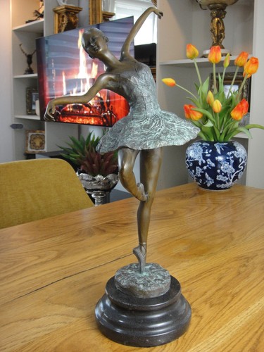 Bronze statue ballerina marmor - statue,