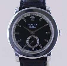 Rolex Uhr Cellini Platin 950 Hand Wind black Dial Dresswatch 38mm rar