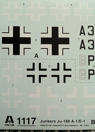 Italeri 188 72 decals - ju-188, 1/72