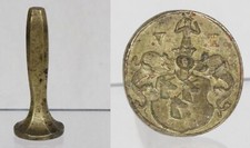 Antikes Petschaft Siegel Mainardi Wappen Einhorn Adelswappen ~17./18. Jh. seal