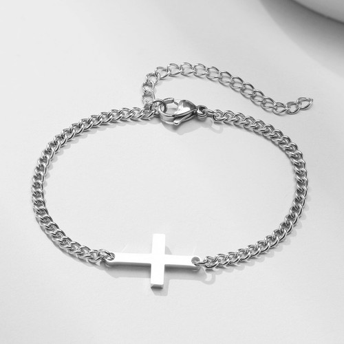Damen armband kreuz edelstahl - kreuz,