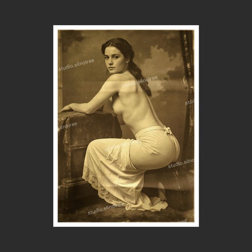 Vintage fotoabzug frauenakt - sw,