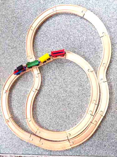 Holz schienenbahn doppelkreis - schienenbahn,