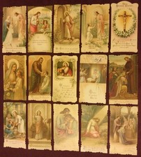 Konvolut, 15 versch. Heiligen-/ Andachtsbildchen, unregelm. Rand, um 1910/15