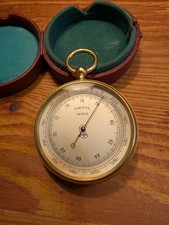 Vintage Höhenmesser Altimeter, LUFFT, Compens., Nr 9152, 47mm, Messing, Hülle