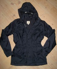 LANDs END ☔️ Outdoor Jacke 128 134 leichtes Fleecefutter Blau Kapuze Regenjacke