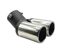 Auspuffblende Endrohr Doppelrohr für gebogene Endrohre 2x60mm Anschluß 38-60mm