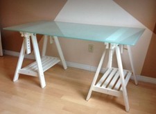 Ikea 2 x Holzböcke weiß gebraucht / Mittback 2 x Tischbock