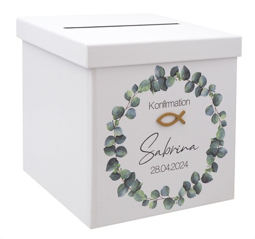 Briefbox eukalyptus fisch gold - eukalyptus,