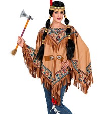Poncho Indianerin Perücke