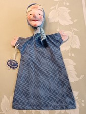 Dresdner Künstlerpuppe Handpuppe Großmutter mit Etikett 