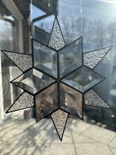 Tiffany Glas,  Facettenstern, Stern,  Fensterbild, Handarbeit, Weihnachten, Deko