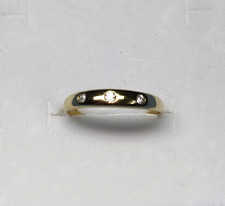 Schlichter Bandring Ring 8 KT 333 Gold 3 Brillanten Gr 58 (18,4mm) 1,15g