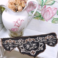 Herrliche Antik Jugendstil Perlen Stickerei Französische Gobelin Perlenstickerei