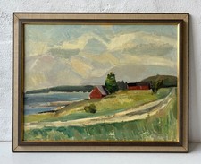 Ölbild Haus am Meer von H