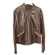 Offset black Echtleder Jacke Biker M ?100% Ziegenleder Außen ?