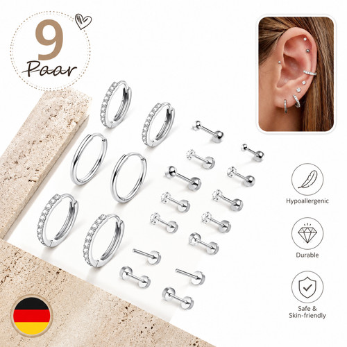Paar ohrringe silber - silber, set